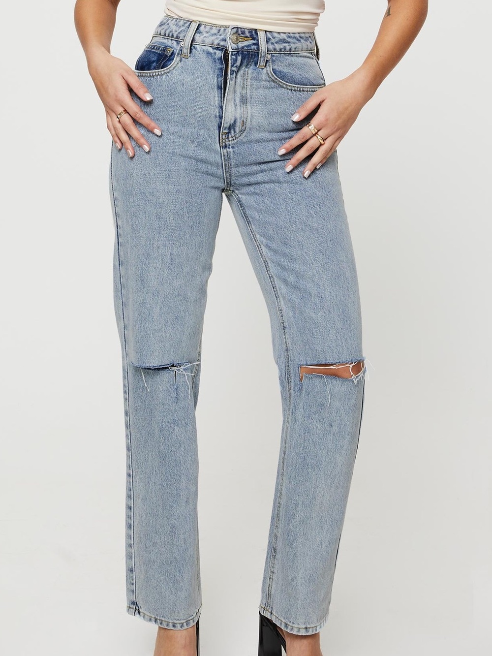 NWT Princess Polly Women’s size US 6 High Rise Straight Leg Jeans